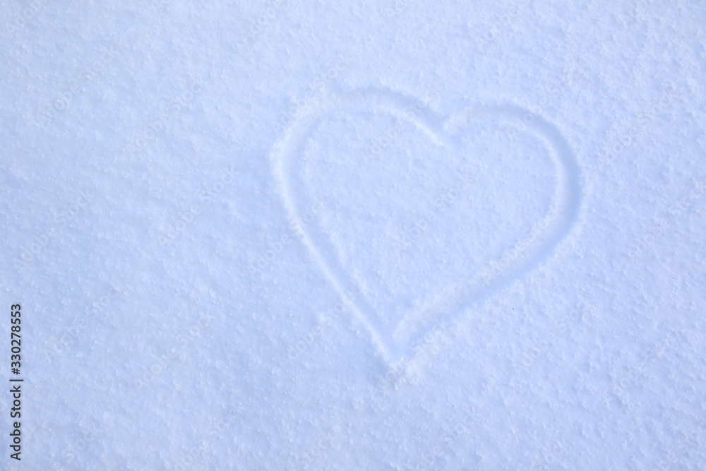 heart on the snow