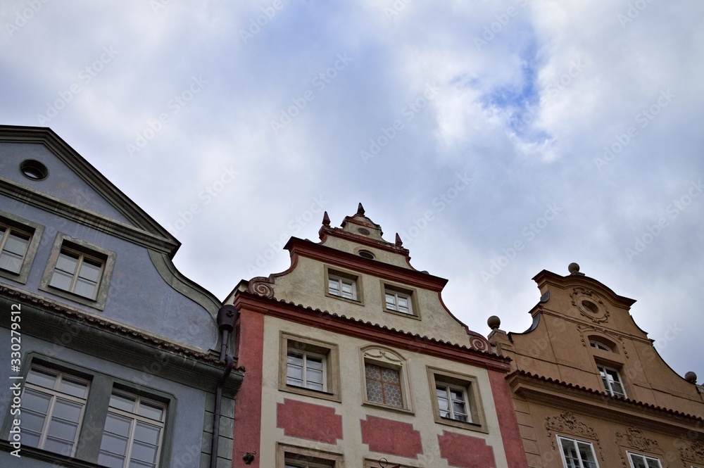 Bohemian architecture and baroque buildings in Prague (Czech Republic, Europe)