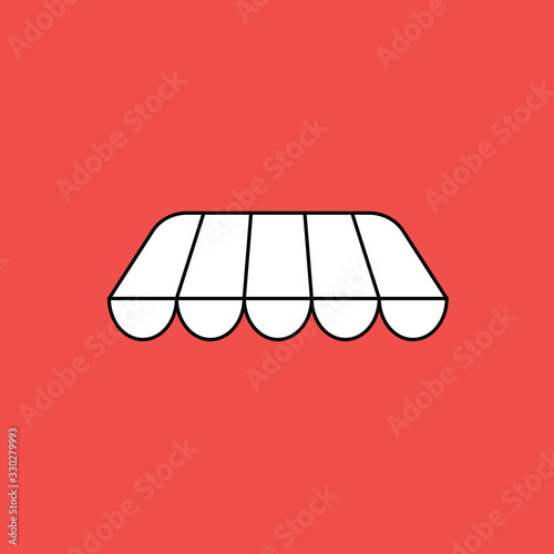 Vector illustration of awning symbol without shop or store building.