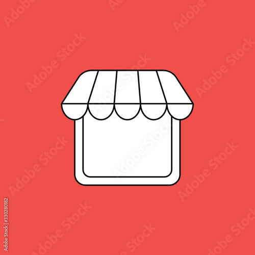 Vector illustration of shop or store symbol icon with awning.