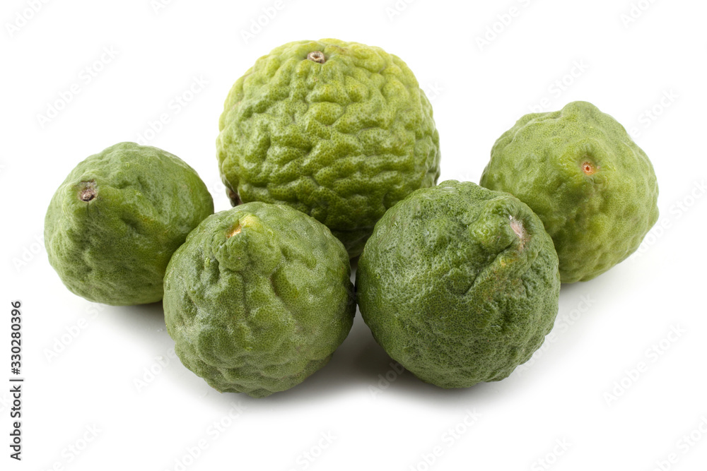 Kaffir lime isolated on white Kaffir lime isolated on white