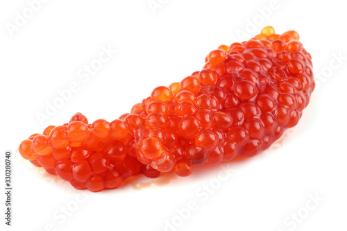 Red caviar isolated on white