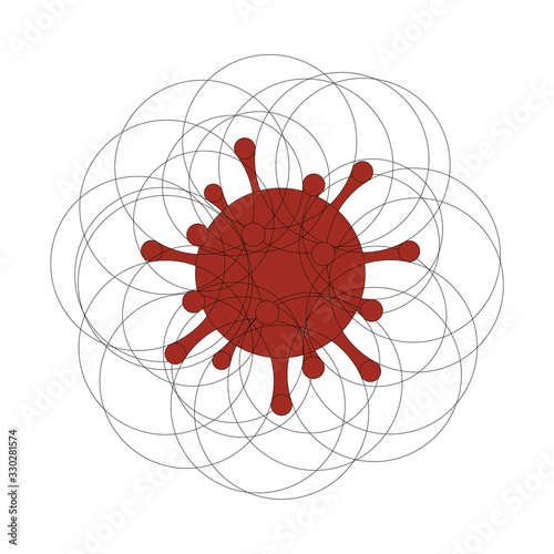 Corona Virus Vector Anatomy Icon. China Pathogen Respiratory Infection Abstract Drawing