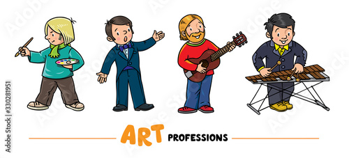 Art professions Vector funny characters set photo