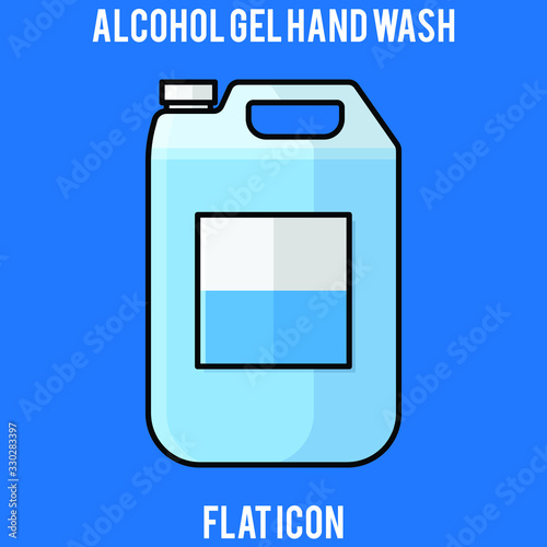 Gallon flat icon alcohol gel, alcohol hand gel, hand wash, Hygienic Gel for Hands Properly. Cleaning Hands with Antiseptic Product. Prevention against Virus, Germs and Infection.