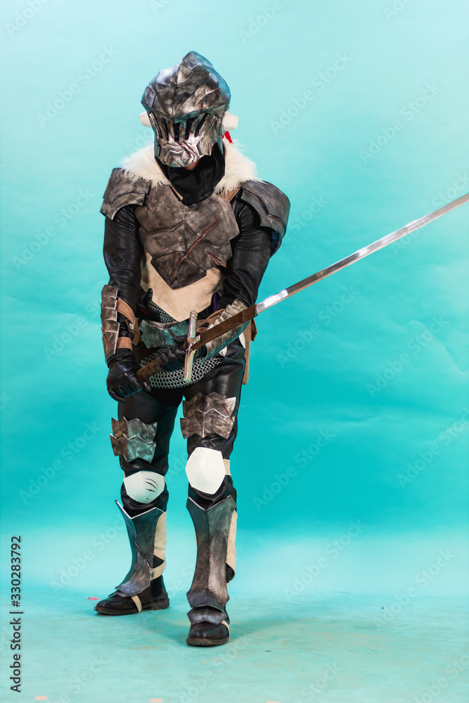 Naklejka premium Medieval knight, cosplay