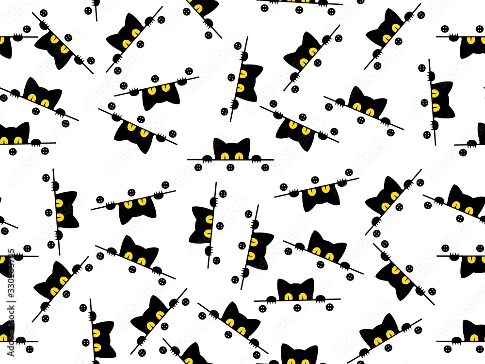 Seamless pattern with cat motif. Seamless pattern with cat motif.