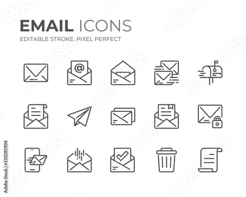 Email Line Icons Set