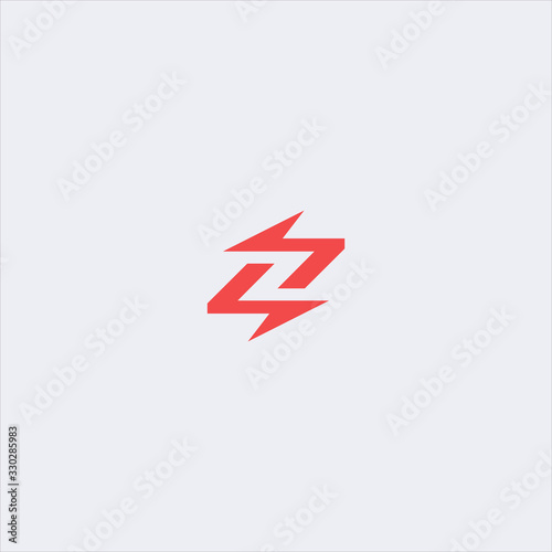 vector letter z bolt shape logo design template