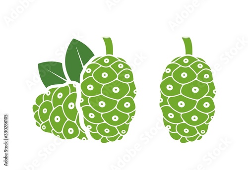 Noni fruit logo. Isolated noni fruit on white background