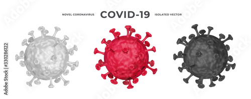 Novel Coronavirus COVID-19 realistic isolated vector template set
