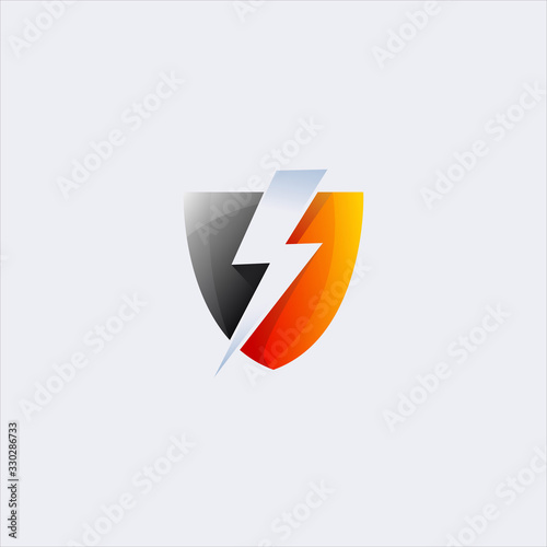 Free Download shield Thunderbolt symbol Logo design vector template Energy Power electric - GFXLoad
