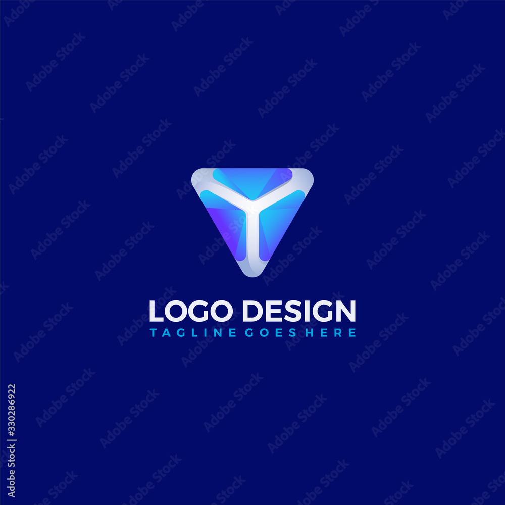 vector geometric abstract triangle shield data logo concept vector geometric abstract triangle shield data logo concept