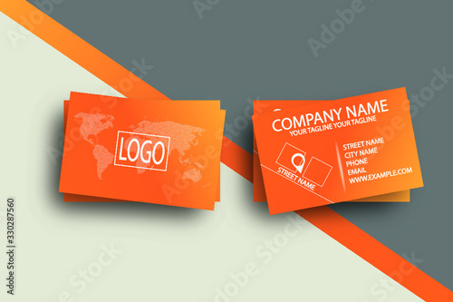 biglietto da visita arancione world map