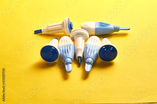 adult blue lancet on a color background.