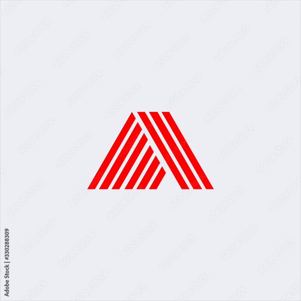 abstract triangle letter a logo design template