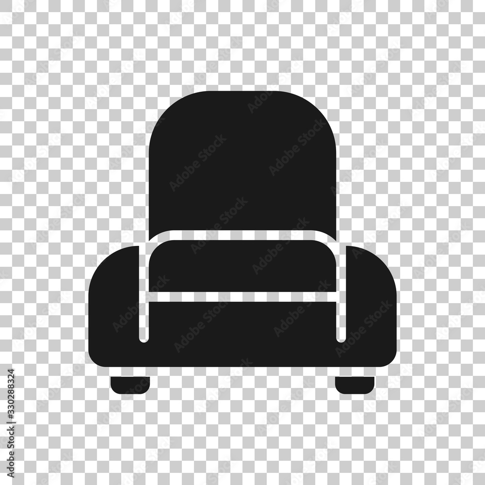 Cinema chair icon in flat style. Armchair vector illustration on white isolated background. Theater seat business concept. Cinema chair icon in flat style. Armchair vector illustration on white isolated background. Theater seat business concept.