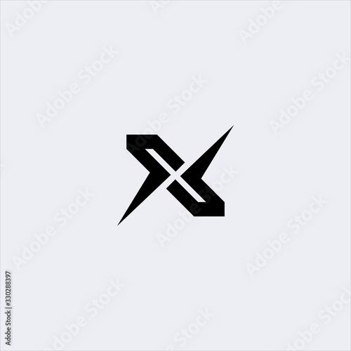 edge sharp letter x logo design template