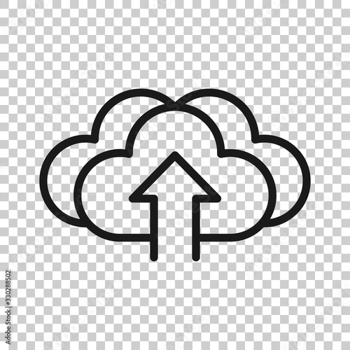 Digital service icon in flat style. Network cloud vector illustration on white isolated background. Computer technology business concept.