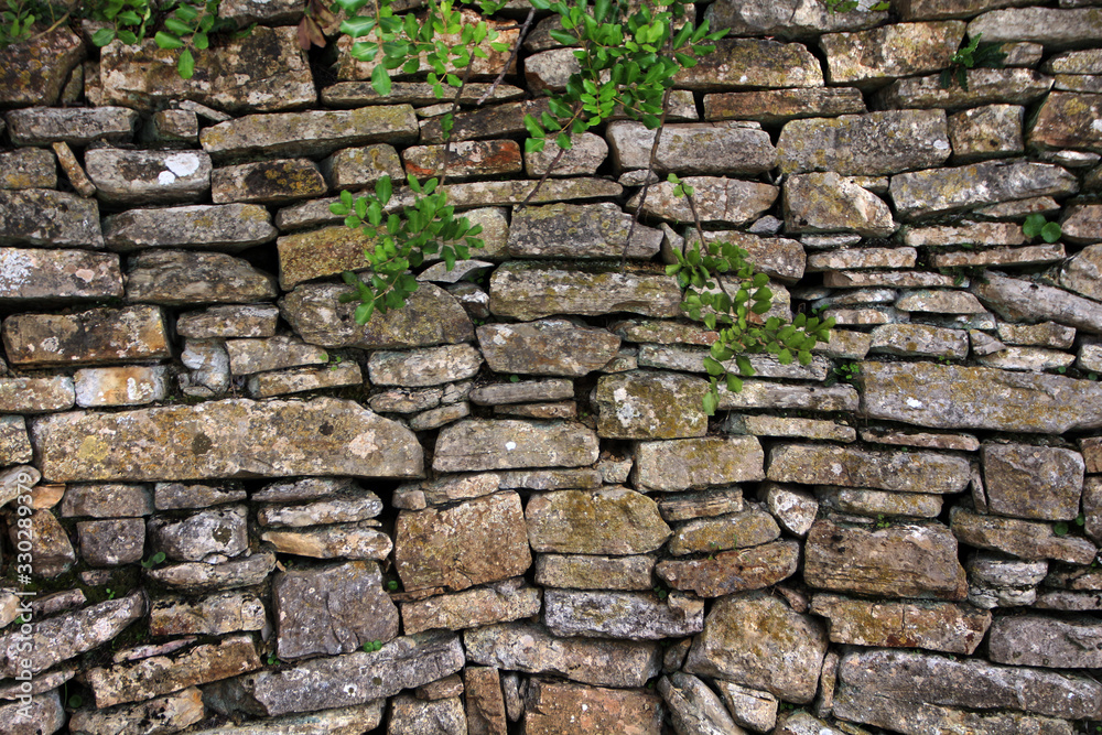 Fototapeta premium traditional stone wall on portuguese countryside