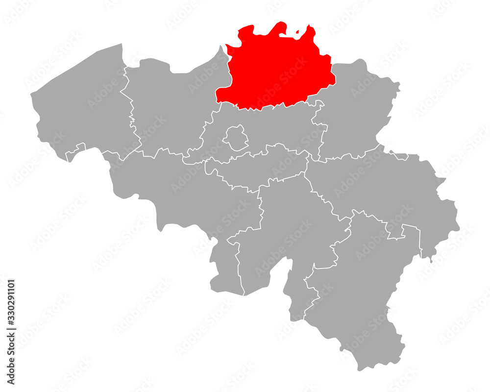 Karte von Antwerpen in Belgien