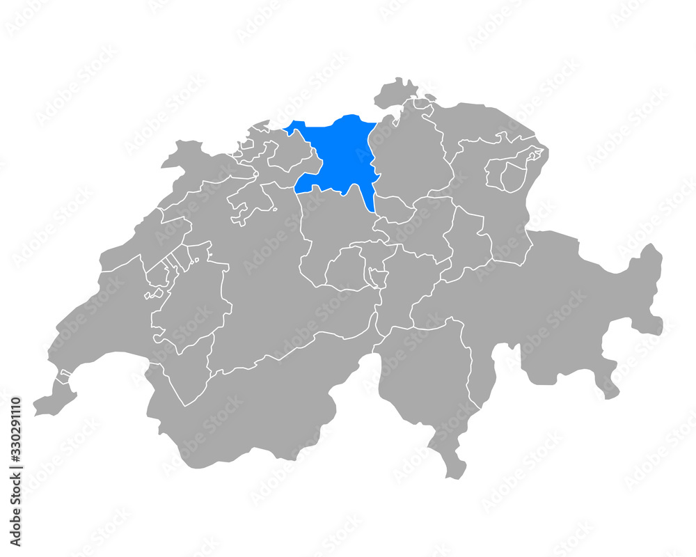 Karte von Aargau in Schweiz