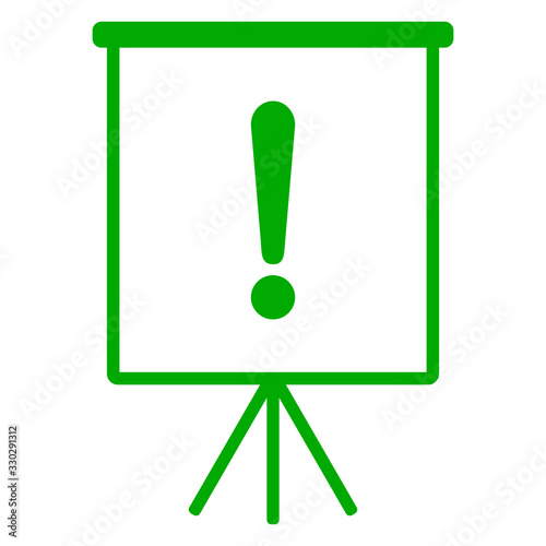 Ausrufezeichen und Flipchart