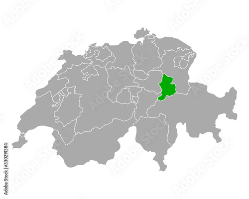 Karte von Glarus in Schweiz