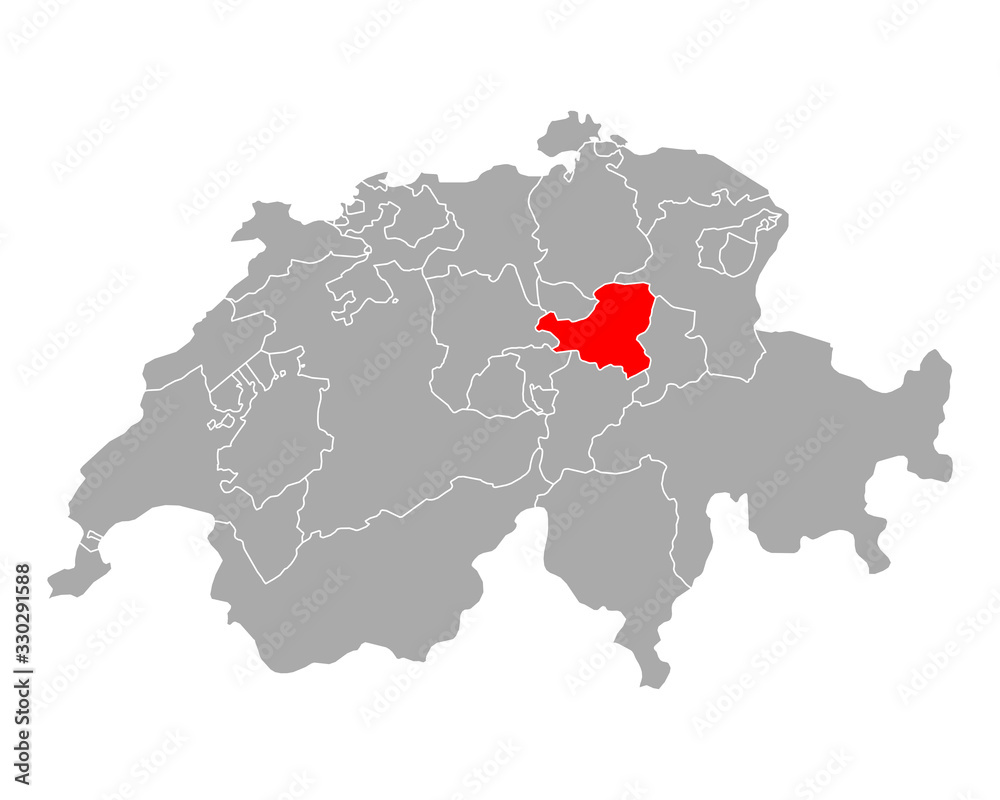 Obraz premium Karte von Schwyz in Schweiz