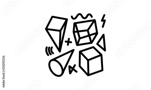 Set of retro geometric memphis element. Stock elements for 80s graphic design style