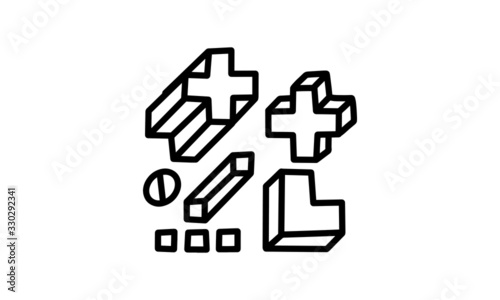 Set of retro geometric memphis element. Stock elements for 80s graphic design style
