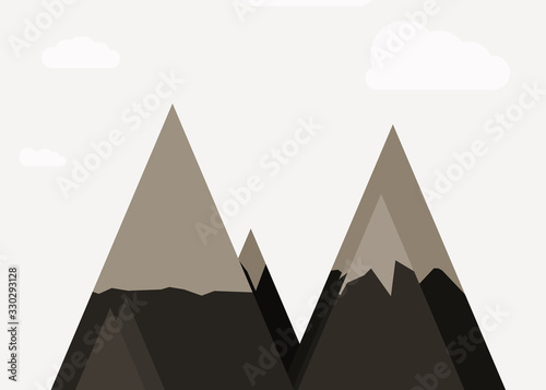 Mountains Panorame Abstract Random Placed Generative Art background illustration