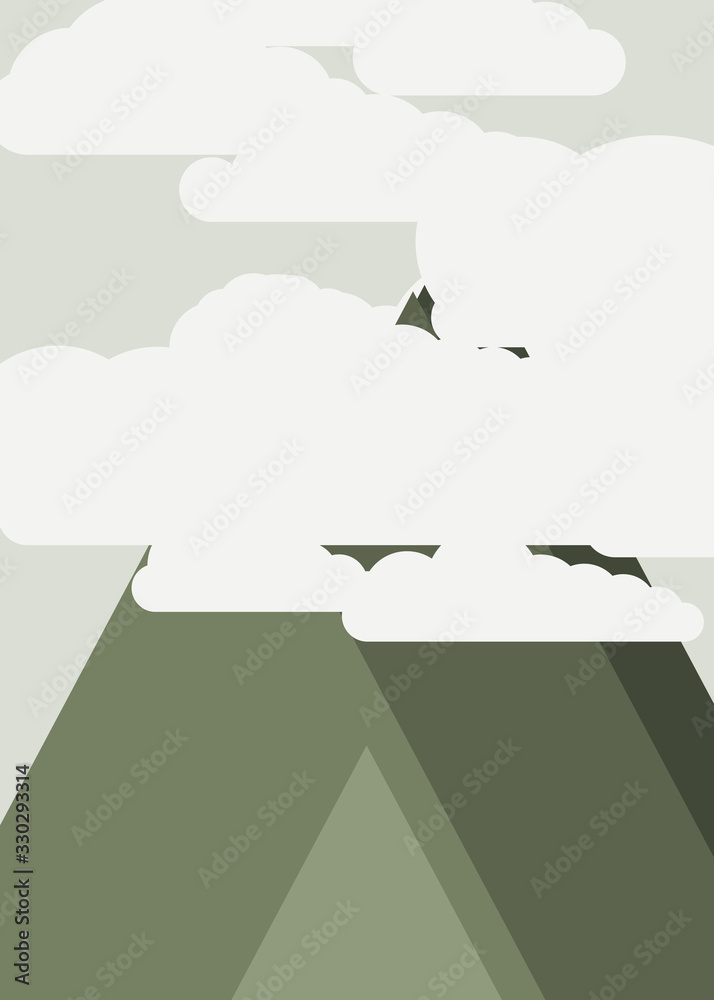 Mountains Panorame Abstract Random Placed Generative Art background illustration