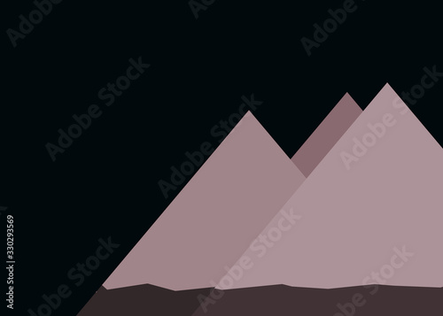 Mountains Panorame Abstract Random Placed Generative Art background illustration