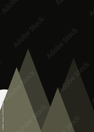 Mountains Panorame Abstract Random Placed Generative Art background illustration