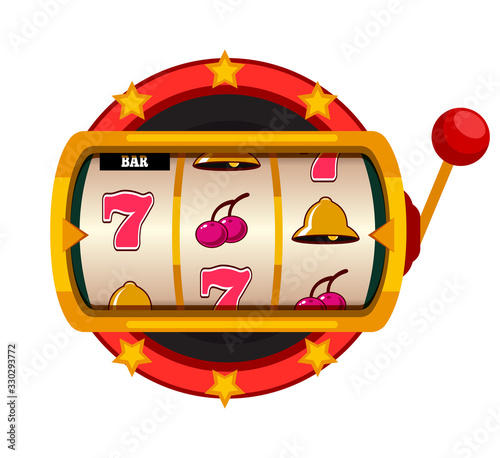 Casino slot machine isolated on white background
