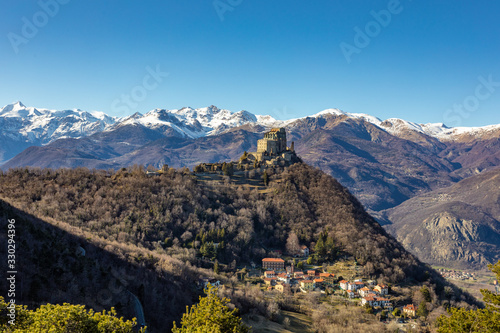 Obraz na plátně Sacra di San Michele Abbey and Castle - Val di Susa, Turin