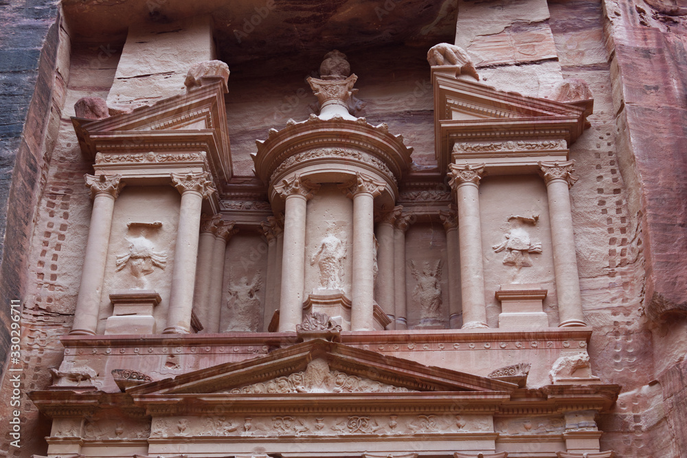 The famous main theatre of Petra in Wadi Musa, Jordan