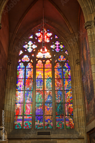 Perfect and colorful glass at Prague palace