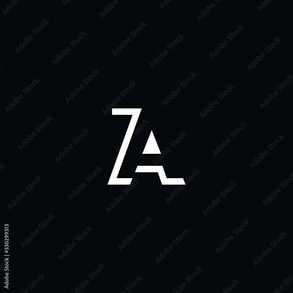 Minimal elegant monogram art logo. Outstanding professional trendy awesome artistic AZ ZA initial based Alphabet icon logo. Premium Business logo White color on black background Minimal elegant monogram art logo. Outstanding professional trendy awesome artistic AZ ZA initial based Alphabet icon logo. Premium Business logo White color on black background