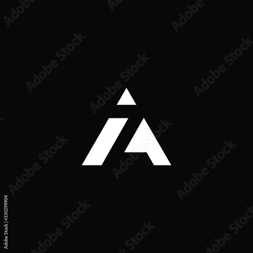 Obraz na płótnie Minimal elegant monogram art logo. Outstanding professional trendy awesome artistic AZ ZA initial based Alphabet icon logo. Premium Business logo White color on black background w salonie