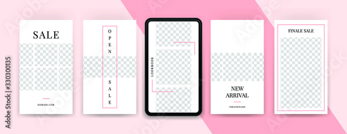 Fashion sale topics. Editable instagram stories template. Streaming.