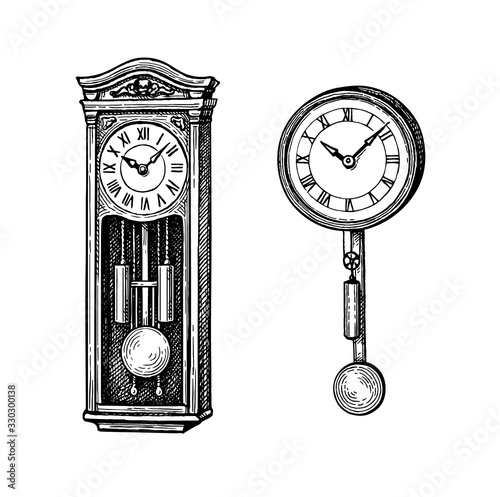Vintage pendulum clock.