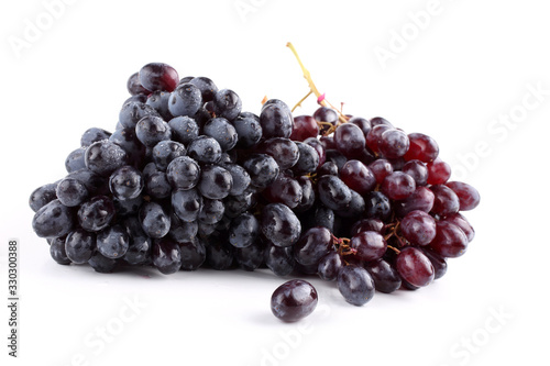 Black grape isolated on white
