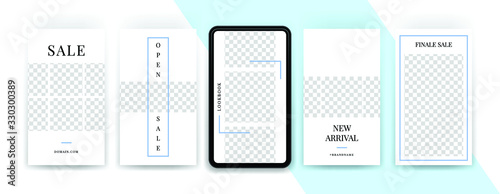Fashion sale topics. Editable instagram stories template. Streaming.