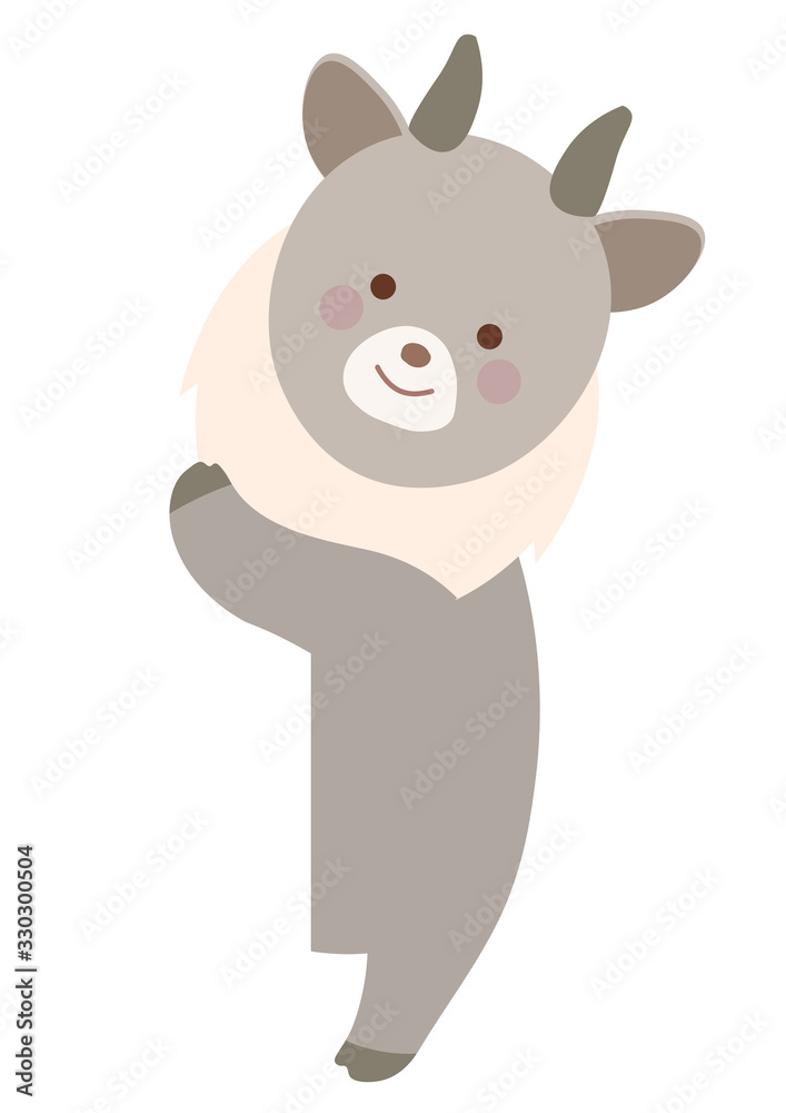 ひょっこり覗くカモシカのイラスト ひょっこり覗くカモシカのイラスト