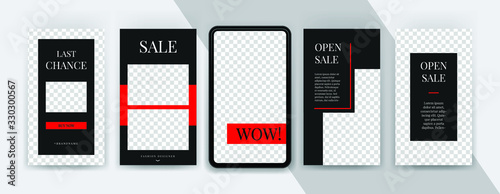 Fashion sale topics. Editable instagram stories template. Streaming.