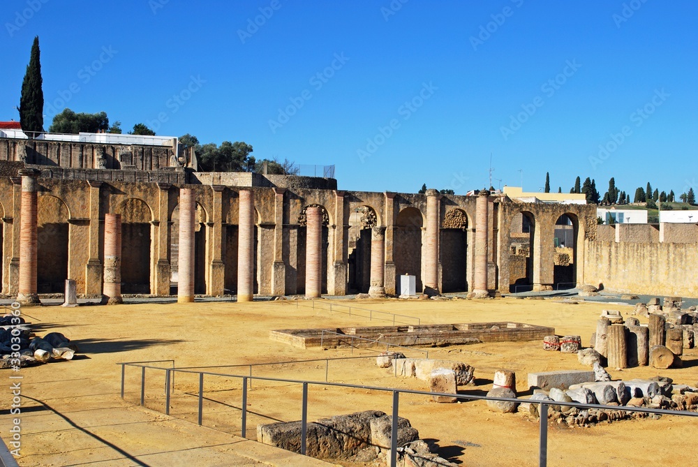 Φωτογραφία View of the Roman theatre ruins, Santiponce, Seville, Spain.