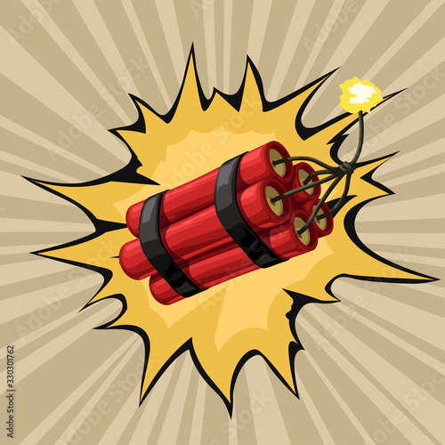 cartoon red dynamite firing wire