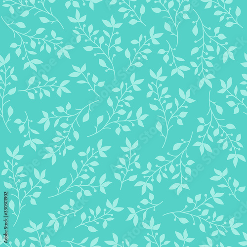 Decorative seamless pattern with leaves and branches. Floral ornament. Endless texture.